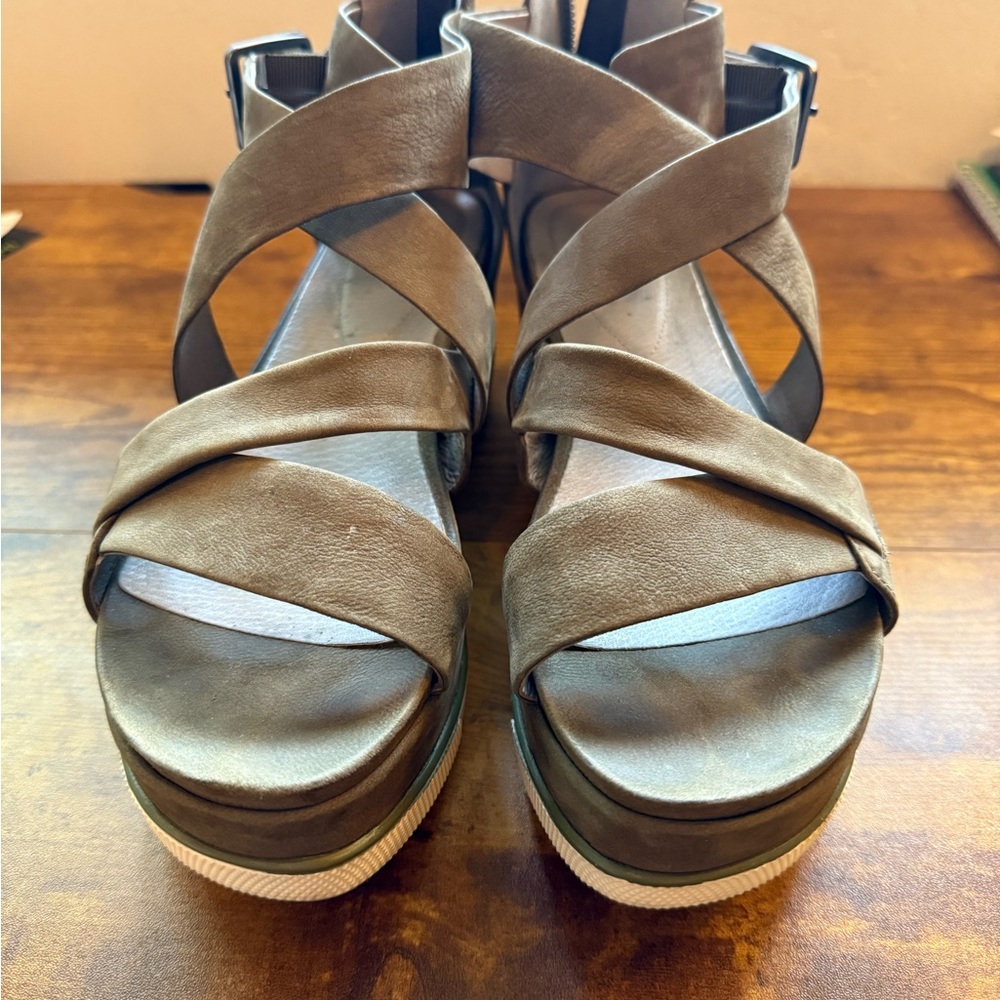 Eileen Fisher Platform Suede Sandals